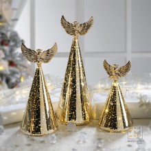 Led фигура златен ангел 26см голям
